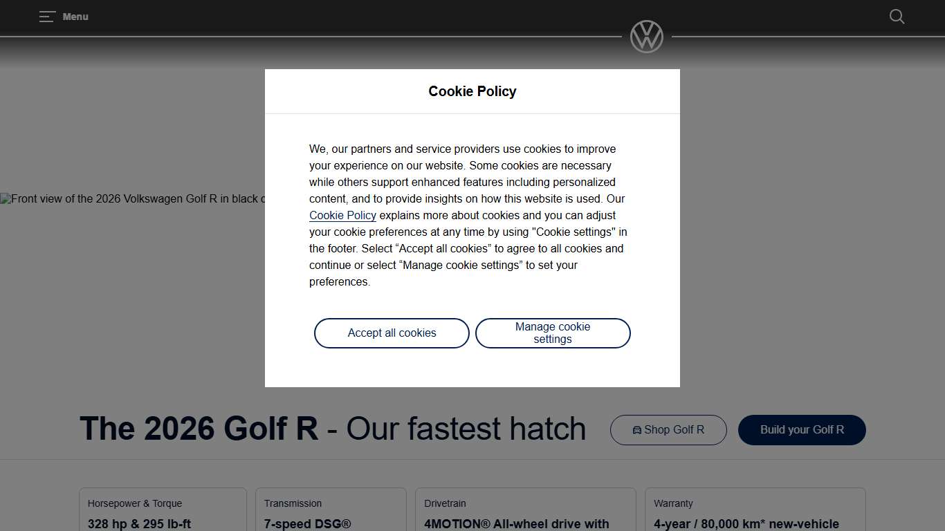 2026 Golf R Performance Hatch Volkswagen Canada