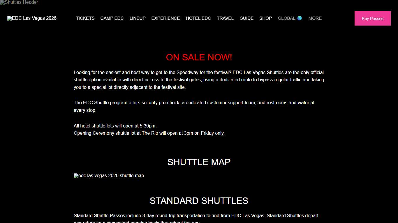 Shuttles – EDC Las Vegas 2026